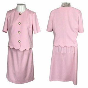 Pablo Collection Vintage Blazer & Skirt Classy Outfit Suit Set ~ Sz 10 ~ Pink